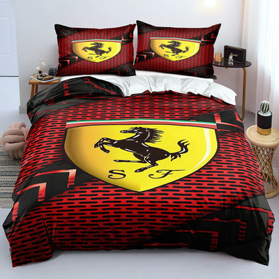 02.Anpassbar Bettwäsche Set Ferrari Porsche Bettdeckenbezug Kissenbezüge80x80