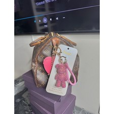 Natasha Pink Rhinestone Teddy Bear Keychain Crystal Bag Charm Cute Gift