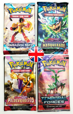 Pokemon Booster Pack  Auswahl - ENGLISCH - Paldea, Paradox, Temporal, Twilight