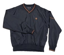 90's Vintage TaylorMade Pullover Mens M Windbreaker Golf Jacket Black Stitched