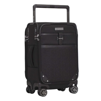 M&A Dual Opening Wide Trolley Hardside Luggage Black Carry-On 22-Inch
