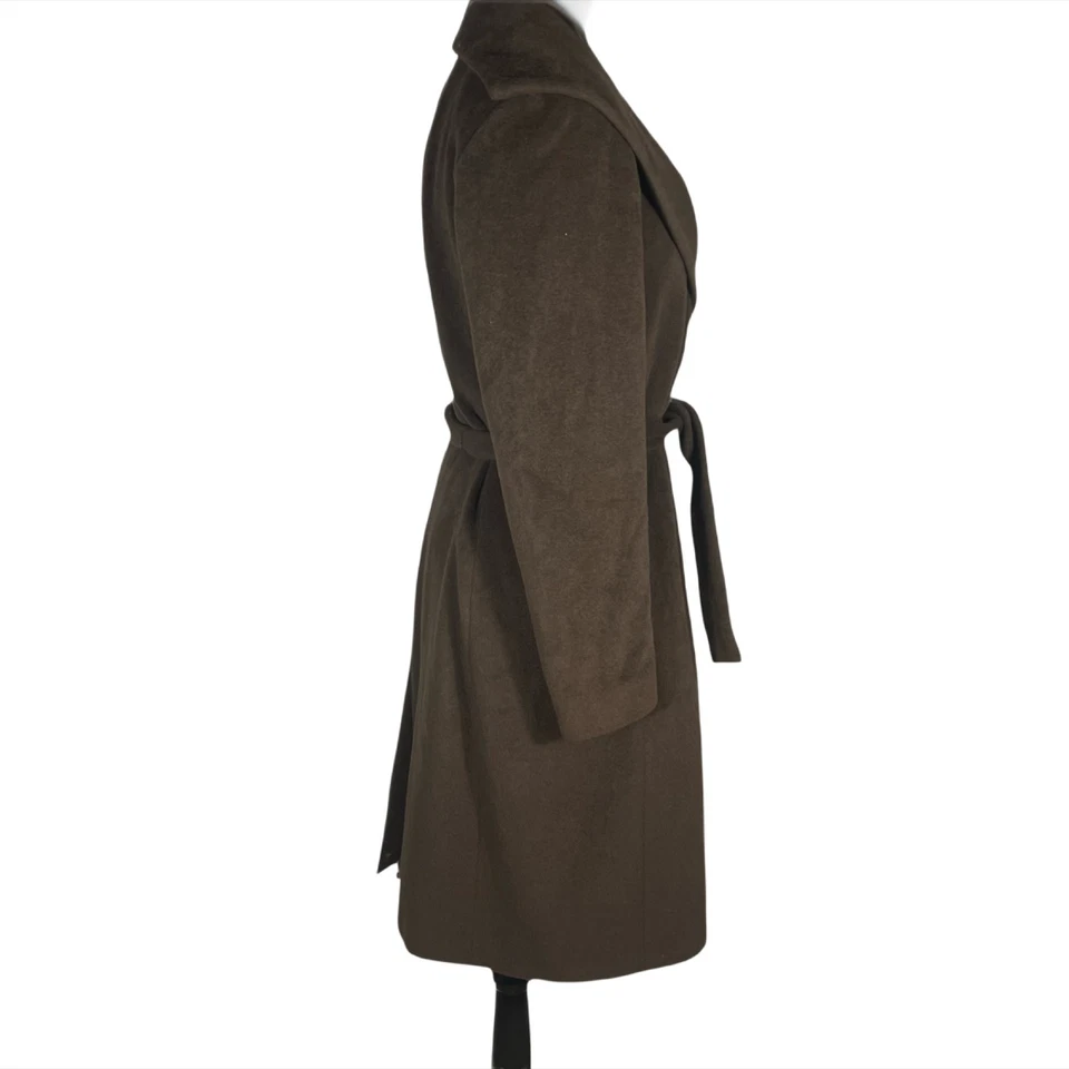 Calvin Klein пальто с длинным рукавом темно-коричневый длинный Angora шерстяная смесь женщина размер 2 - Изображение 3 из 4