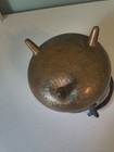 Hammered Copper Vintage Footed Cauldron Pot Twisted Iron Handle 5in — photo 4