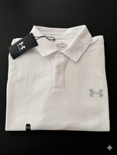 Under Armour Men's White Polo Shirt 2XL Short Sleeve Loose Fit 1387341