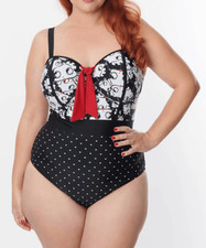 Betty Boop x Unique Vintage Boop Boop A Doop Clemente Swimsuit One Piece 3X