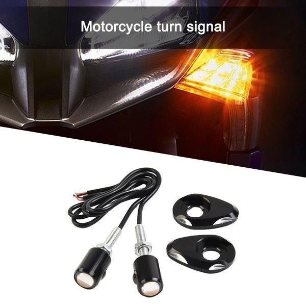 2 Mini LED Motorrad Kennzeichen Blinker Signal Lampen Anzeige Amber-image
