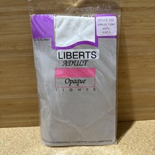 VTG Liberts Adult Opaque Ballet Tights White Size D Sealed Made USA