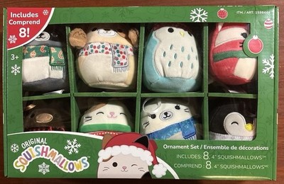 Squishmallow Winter Holiday 8 Pack 4 Inch Plush Ornament Set Collection 2023