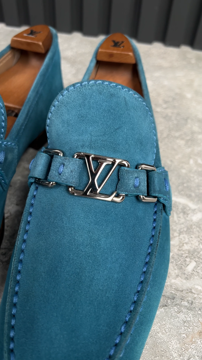 Louis Vuitton Lexington Logo LV Loafers Blue Suede 8 LV or 9 US or