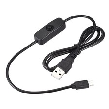 USB Cable with ON/Off Switch, USB Male to Micro USB Male Extension Cord 1M Black