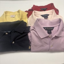 Brooks Brothers Performance Solid Knit Polo Short Sleeve Shirt Lot Of 5 Medium