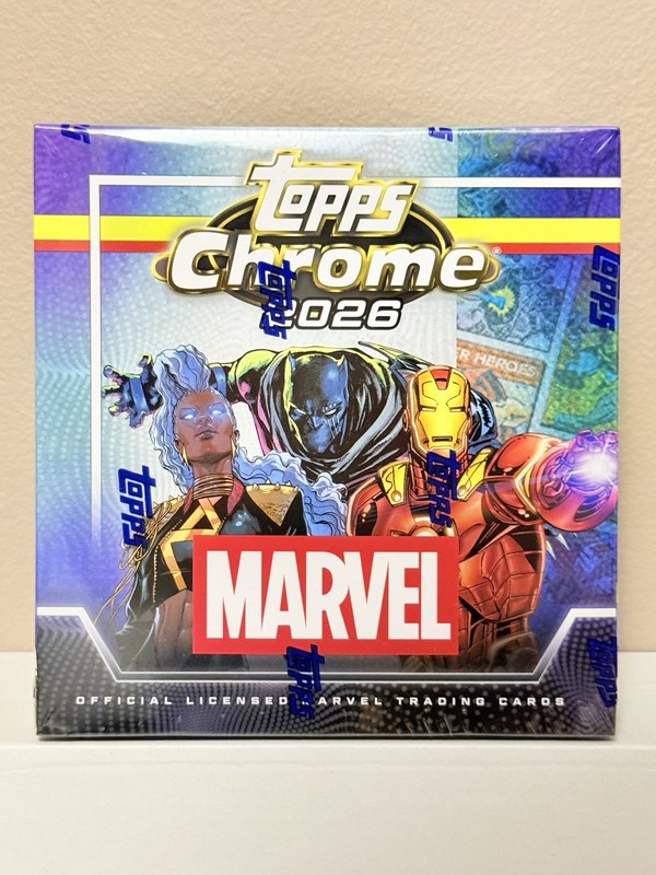 2026 Topps Chrome Marvel Mega Box—8 Packs w/ 1 #’d & X-Factor Parallels (A)