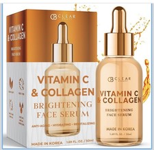 Suero de vitamina C Clear Beauty para rostro con suero iluminador de colágeno 1,69 fl oz