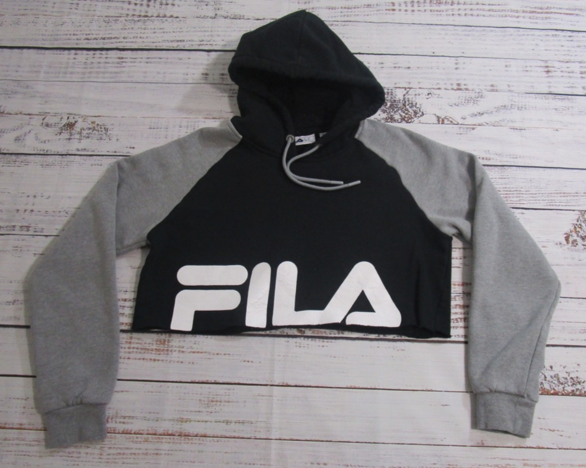 Felpa FILA nera grigia cropped bianca Spellout felpa con cappuccio pullover donna media