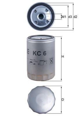 MAHLE KC6 Fuel Filter Fits AMMANN DITCH WITCH GEHL HATZ DIESEL DOOSAN MERLO