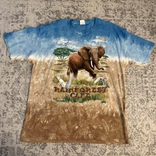VTG 1999 Liquid Blue t-shirt  elephant safari graphic the Rainforest Cafe 2XL