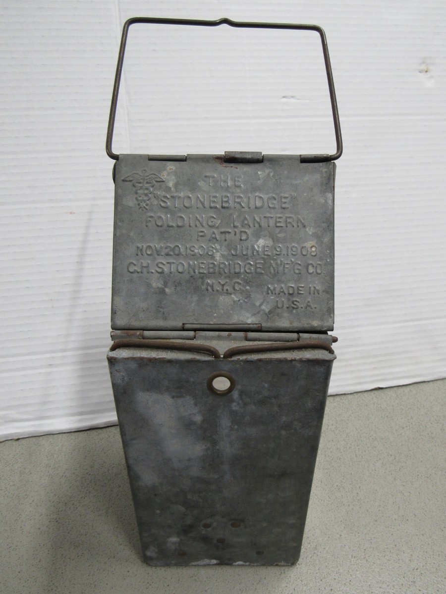 USMC デスクライト 岩国 US WWI Medical Corps Stonebridge Folding Candle Lantern Pat'd 1906
