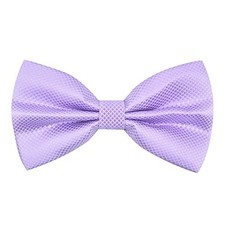  Mens Solid Mini Squares Formal Banded Bow Ties Lilac Plaid