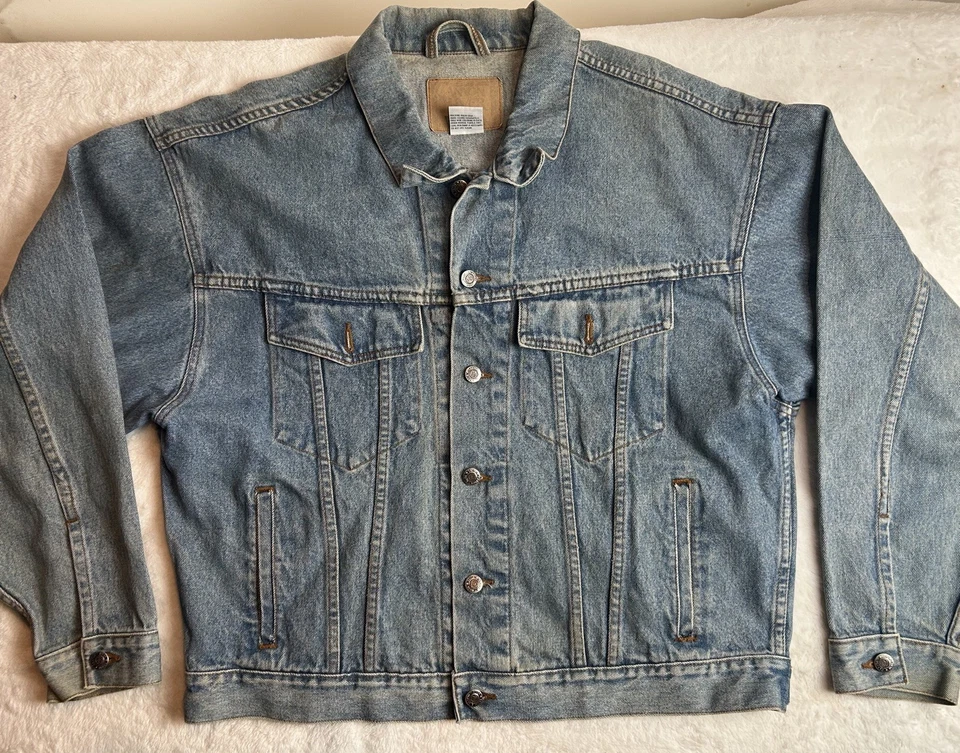 Винтажный Scooby Doo искусства каньона реки синий джинсовой ткани водитель грузовика синий Jean куртка 100% хлопок - Изображение 3 из 4