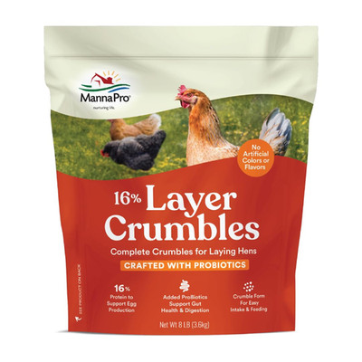 Manna Pro Chicken Feed 16 Protein Layer Crumbles Probiotics For Digestive