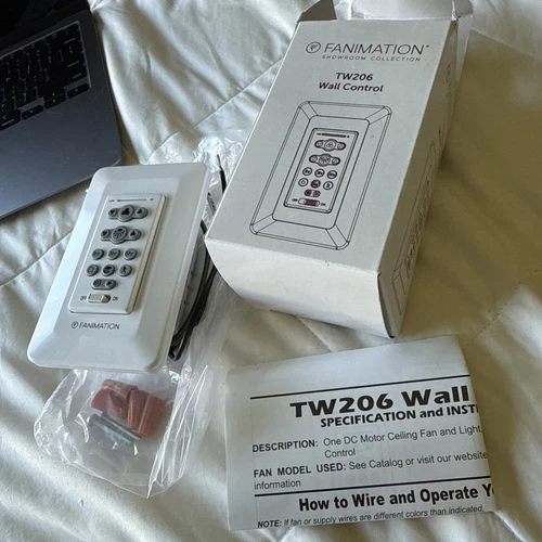 Genuine New Fanimation TW206 White Ceiling Fan & Light Wall Control - NEW OPEN - Picture 1 of 7