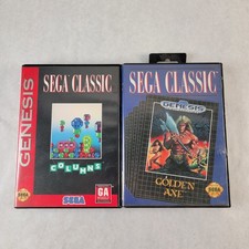Columns Golden Axe Sega Classic Genesis Vintage Case + Manuals Lot of 2