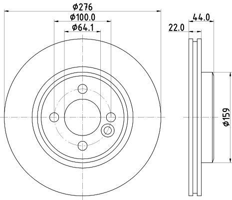 HELLA 8DD 355 120-611 BRAKE DISC Front (PAIR)