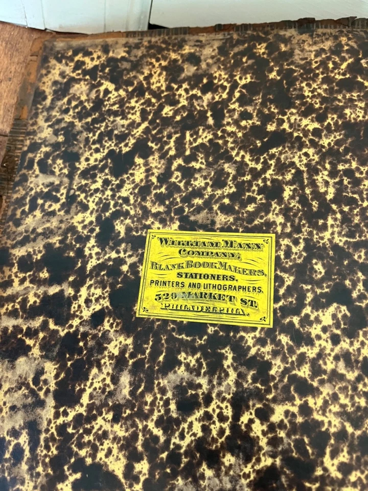 Антикварная чернильная рукописная банковская книга записей 1890-1896 гг. Пенсильвания - Изображение 2 из 4