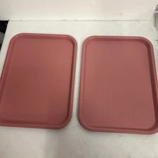 Carlisle Pink Cafeteria Restaurant Serving Lunch Tray 16 x 12 VINTAGE Set Of 2