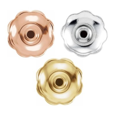 14K Gold Silver Earring Back Baby Threaded with 4.5 mm Pad