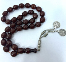 ISLAMIC PRAYER BEADS | LIVER RED FATURAN | 33 PIECES | HANDCRAFTED