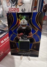 2025 Select Ashton Jeanty Draft Selections  Memorabilia Card. Blue Prizm DSM-AJY