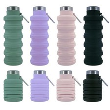 Silicone Collapsible Water Bottle Foldable Travel Sport Portable Cup