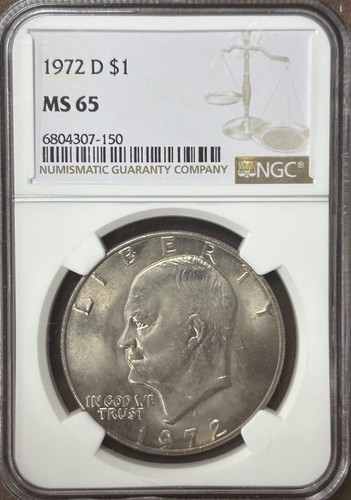 1972 D Eisenhower Dollar Ike $1 NGC MS65