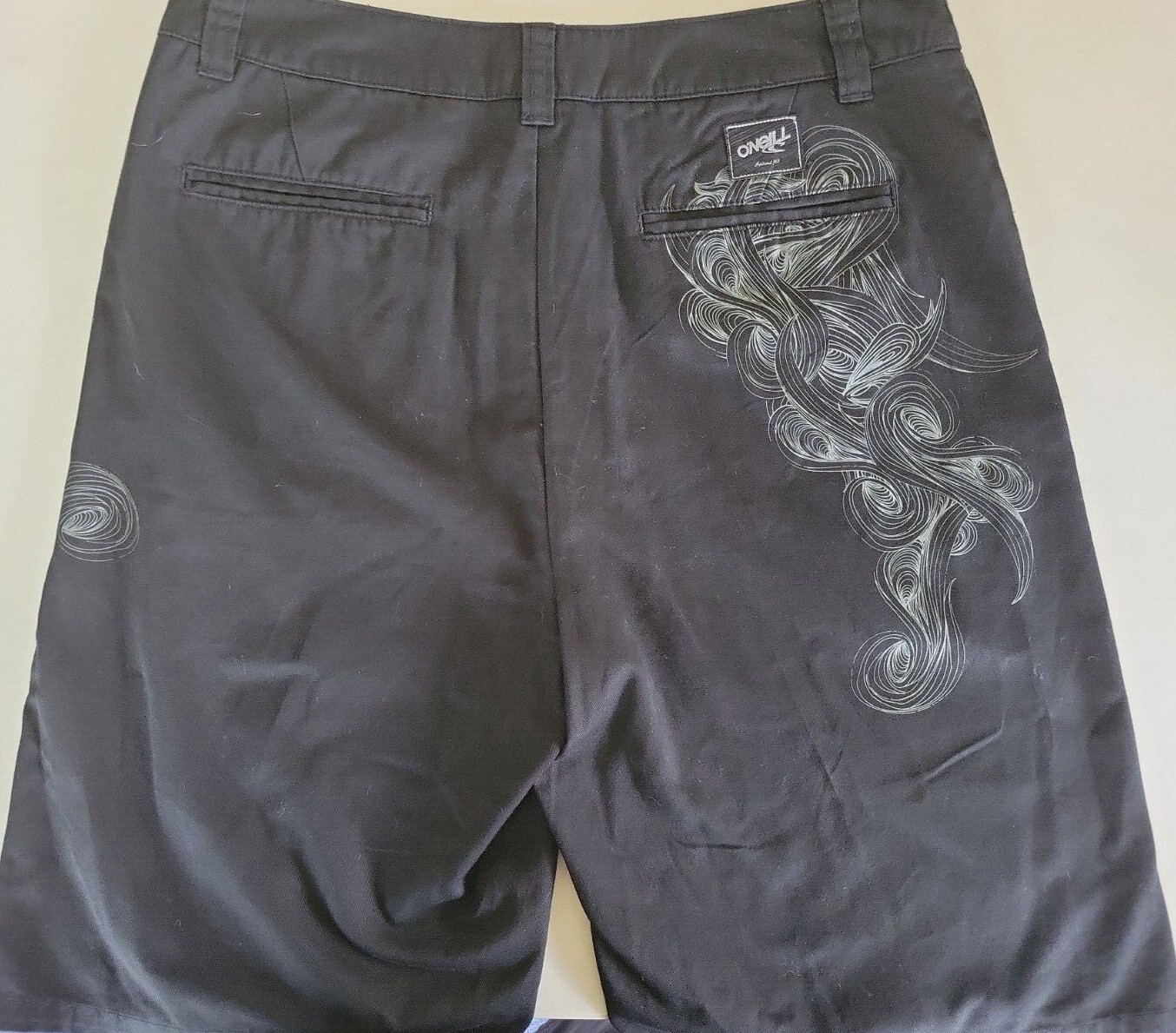 O'neill Black Patterned Flat Front Shorts Men's S… - image 4