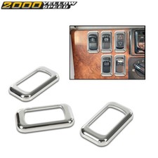 Fit For Peterbilt Keworth Freightliner Chrome Rocker Switch Trim Bezel 3Pcs/Set