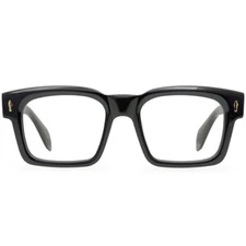Thick Acetate Glasses Frame for Men Wide Strong Plastic Eyeglass Silver Pieces