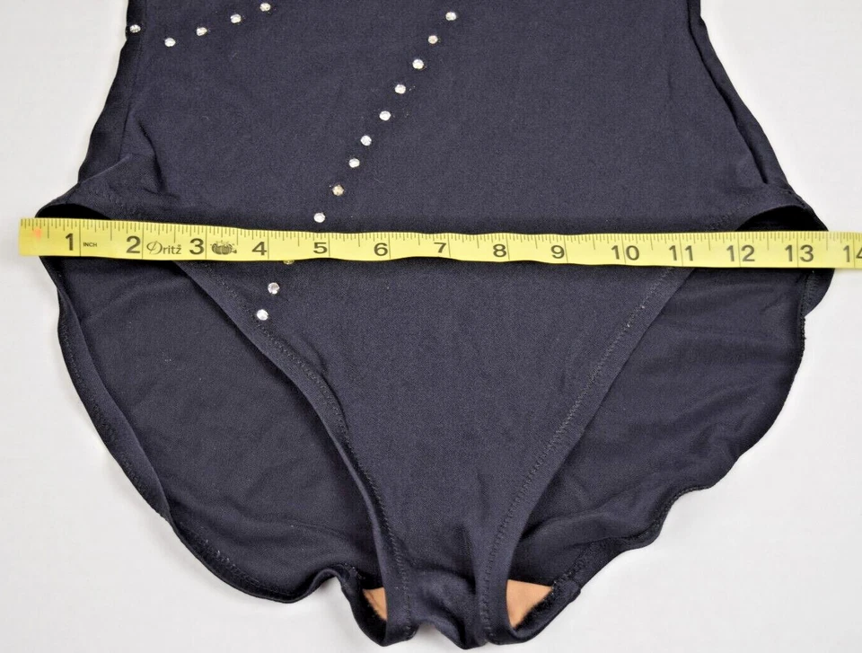 Traje de baño vintage DeWeese talla 10/32 S/M años 60 negro estrás rayas 1 hombro Foto 4 de 4