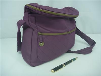 Bandolera plegable acolchada TRAVELON #42916 antirrobo púrpura ~ZAFIRO~ firma - Imagen 6 de 11