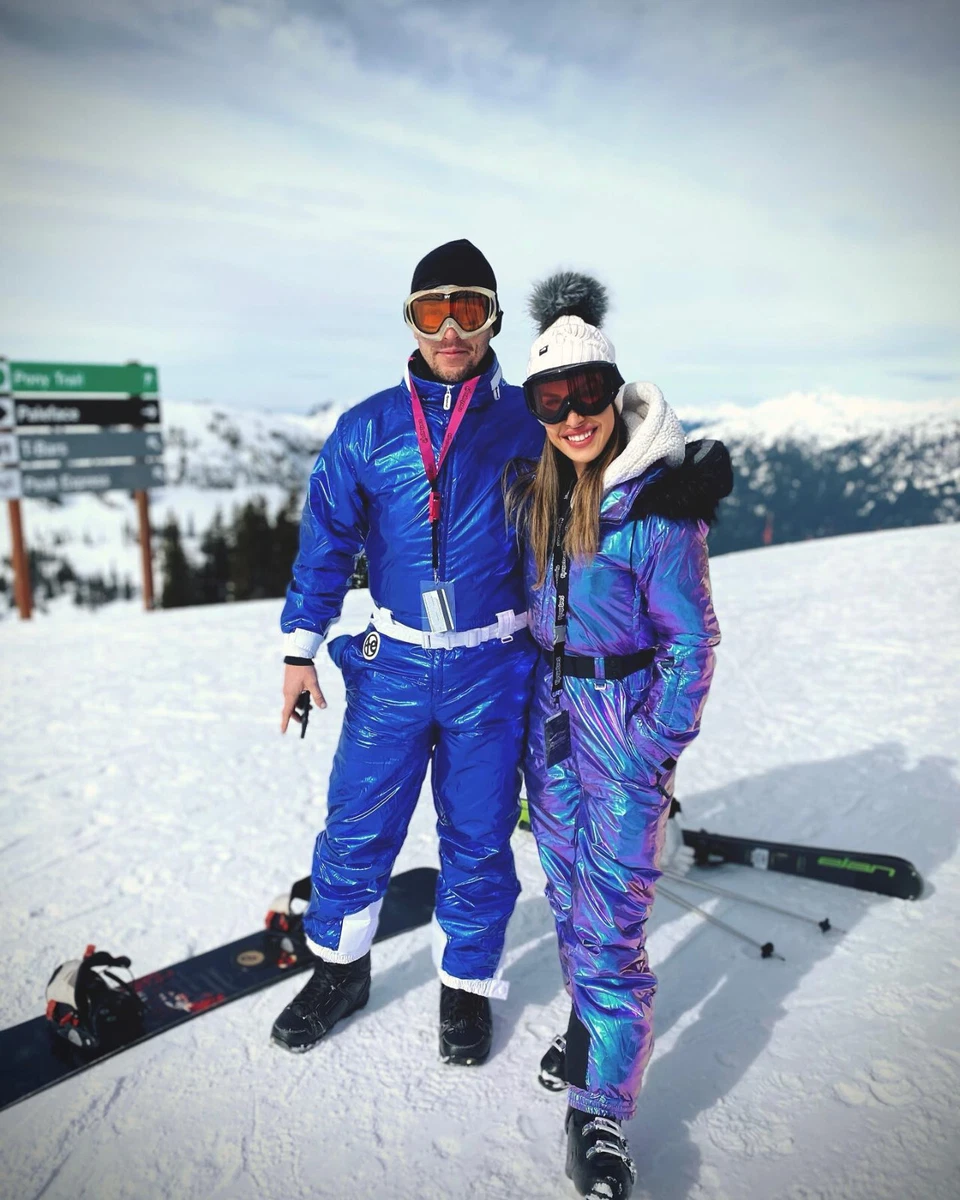 Tipsy Elves Blue Diamond Ski Suit One Piece Ski Jumpsuit NEW Size M