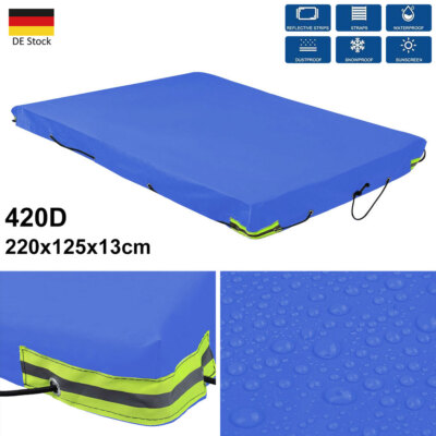 Anhänger Flachplane Abdeckplane 220x125cm für Stema PKW Hängerabdeckung mit Seil