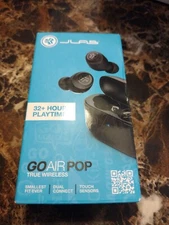 JLab GO Air POP True Wireless In Ear Headphones Black 32+ Hours Play Time