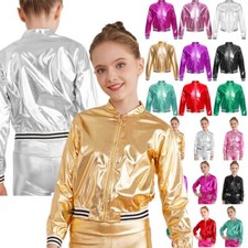 DE Freebily Jackes Mädchen Metallic Langarm ...