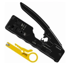 CAT5 CAT6 CAT7 Modular Crimper for Shielded and Unshielded RJ45 RJ12 RJ11 Net...