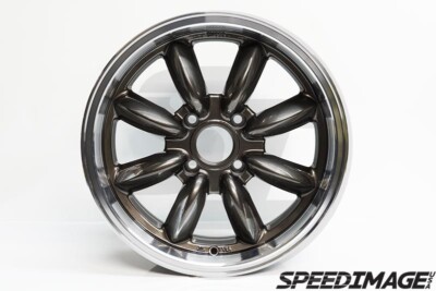 ROTA RB WHEELS GUNMETAL W/ POLISH LIP 15X7 +35 4X100 CIVIC INTEGRA ...