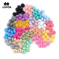 Lentil Charms Chew Beads -12MM Multi Color Silicone BPA Toy Accessory 100PCS/Lot
