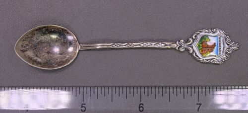 Antique International Enameled EHJ Silver Souvenir Spoon: Schenkenzell, Germany - Picture 1 of 2