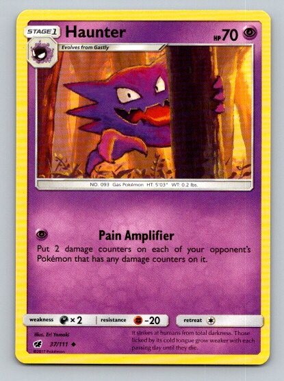 2017 Pokemon Card Crimson Invasion Haunter 37/111