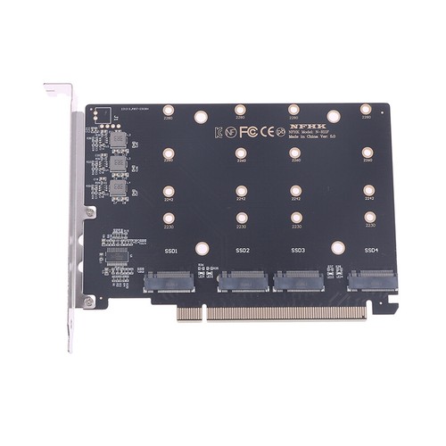 4 Port M.2 NVMe SSD to PCIE X16M Key Hard Drive Converter Reader Expansion Card - Afbeelding 10 van 10