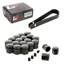 20x Abdeckkappen Radschraubenkappen Set schwarz 17 mm für AUDI TT 8J3 8N3 FV3